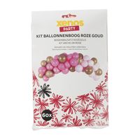 Kit ballonnenboog - roze/goudkleurig - 60 stuks - thumbnail