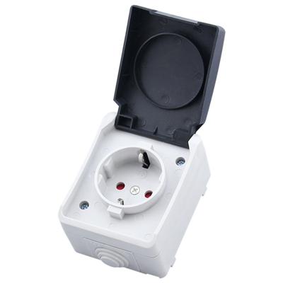 Buiten IP44 waterdicht stopcontact met deksel EU stekker