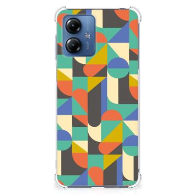 Motorola Moto G14 Doorzichtige Silicone Hoesje Funky Retro Motorola Moto G14 Doorzichtige Silicone Hoesje Funky Retro