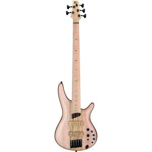 Ibanez SR5FMDX2 Premium Natural Low Gloss 5-snarige elektrische basgitaar met gigbag