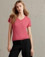 Msch Copenhagen Mschfenya Modal V Neck Tee T-shirt Korte Mouw Rose Red