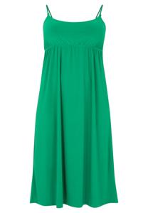 Yoek Dress spaghetti elastic waist | Groen | Maat 38/40