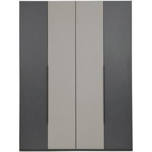 Kledingkast Milaan 4-deurs - grafiet/kiezel -236x180x58 cm - Leen Bakker