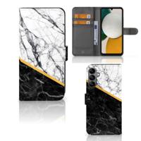 Samsung Galaxy A34 | Bookcase | Marmer Wit Zwart - Origineel Cadeau Man