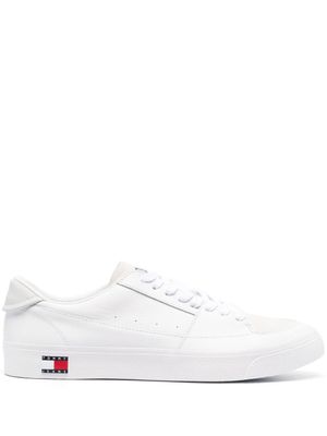 Tommy Jeans baskets en cuir à détail de logo - Blanc