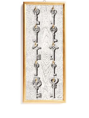 Fornasetti tableau en bois Portachiavi - Blanc