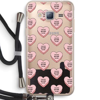 Chicks before dicks: Samsung Galaxy J3 (2016) Transparant Hoesje met koord