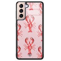 Samsung Galaxy S21 glazen hardcase - Lobster all the way Samsung Galaxy S21 glazen hardcase - Lobster all the way