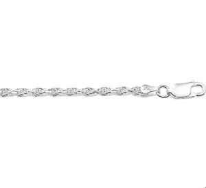 Ketting Koordschakel gediamanteerd zilver 2,2 mm x 45 cm