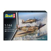 Revell modelbouwpakket - spitfire mk.1a & hurricane mk.1 1:144 - 31dlg.