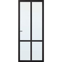 Skantrae SSL 4028 nevel glas binnendeur zwart - thumbnail
