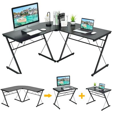 L-Vormige Bureau Omkeerbare Hoek Computer Gamebureau Ruimtebesparend Multifunctioneel Studiebureau met Ronde Hoek