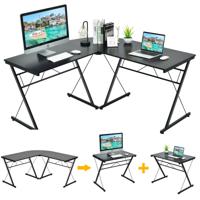 L-Vormige Bureau Omkeerbare Hoek Computer Gamebureau Ruimtebesparend Multifunctioneel Studiebureau met Ronde Hoek