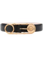 Versace ceinture Safety-Pin en cuir - Noir - thumbnail