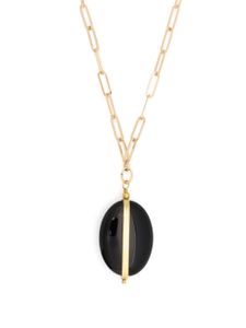 ISABEL MARANT collier à pendentif serti de pierres - Noir