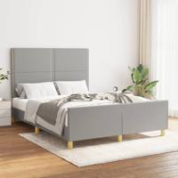 Bedframe zonder matras stof lichtgrijs 140x190 cm