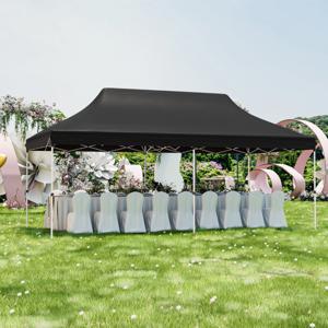 Uitschuifbare Tent 300 x 600 cm Waterdichte Opvouwbare Partytent met Draagtas Zonwering Stevig Buitenprieel voor Terras Strand Bruiloft
