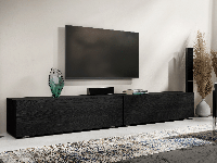 Tv-meubel KINGSTON 2 klapdeuren 210 cm zwart eik