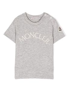 Moncler Enfant t-shirt à logo brodé - Gris