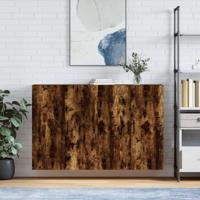 Hangkasten 2 st 69,5x34x90 cm gerookt eikenkleurig