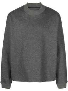 Jil Sander pull en laine feutrée à col montant - Gris