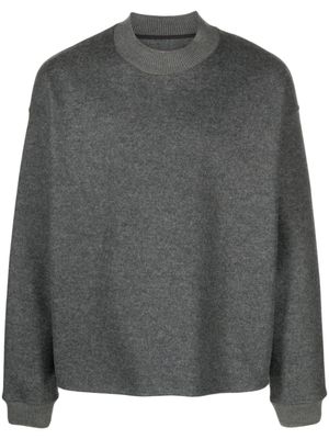 Jil Sander pull en laine feutrée à col montant - Gris