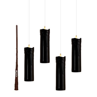 Kaars zwevend 18x5 cm zwart 4st - Annas collection