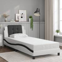 Bedframe zonder matras "Zadar" kunstleer zwart en wit 100x200 cm