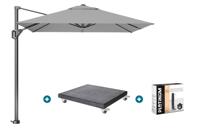 Platinum Voyager zweefparasol T1 2.5x2.5 m. - Light Grey met Modena voet en hoes