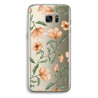 Peachy flowers: Samsung Galaxy S7 Edge Transparant Hoesje