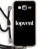 Topvent Zwart: Samsung Galaxy J3 (2016) Transparant Hoesje met koord
