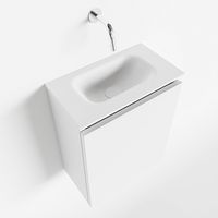 Toiletmeubel Mondiaz Ture | 40 cm | Meubelkleur Talc | Eden wastafel Talc Midden | Zonder kraangat