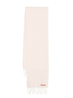 Acne Studios écharpe en laine à patch logo - Blanc