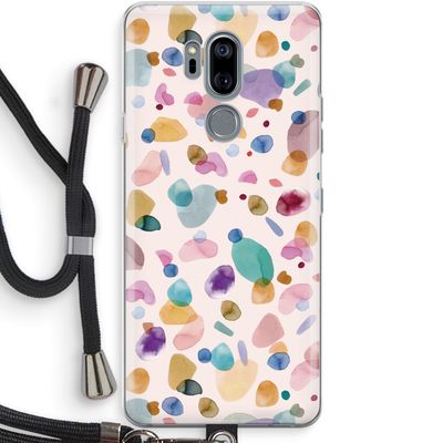 Terrazzo Memphis Pink: LG G7 Thinq Transparant Hoesje met koord