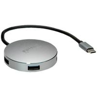 ROLINE USB 3.2 Gen 1 hub, rond, 4-voudig, type C aansluitkabel