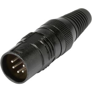 Hicon HI-X5CM-M XLR-connector Stekker, recht Aantal polen: 5 Zwart 1 stuk(s)