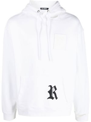 Raf Simons hoodie imprimé à patch logo - Blanc