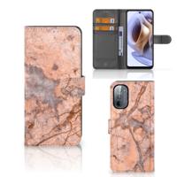 Motorola Moto G31 | G41 | Bookcase | Marmer Oranje