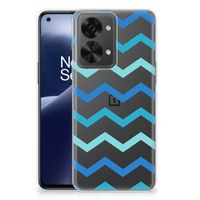 OnePlus Nord 2T TPU bumper Zigzag Blauw - thumbnail