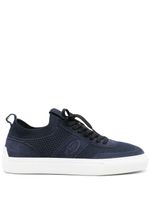 Tod's suede-panels knitted sneakers - Bleu - thumbnail