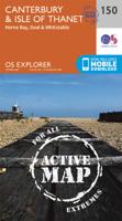 Wandelkaart - Topografische kaart 150 OS Explorer Map | Active Canterbury / Isle of Thanet | Ordnance Survey Wandelkaart - Topografische kaart 150 OS Explorer Map | Active Canterbury / Isle of Thanet | Ordnance Survey