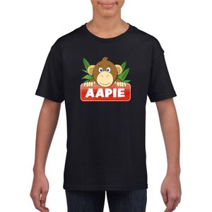 Apen dieren t-shirt zwart voor kinderen