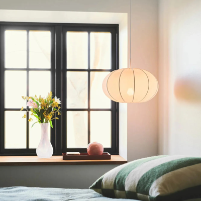Hanglamp stof beige &apos;Aeron&apos; e27 40 cm