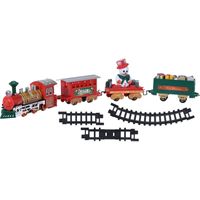 Rijdende trein met wagonnetjes en rails 39-delig Kersttrein - thumbnail