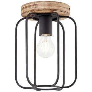 Brilliant 99500/66 Tosh Plafondlamp E27 Hout (donker), Zwart (korund)