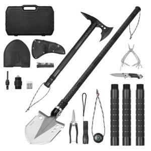 VEVOR Survival Shovel Survival Axe 28-in-1 Camping Opvouwbare Spade met Bijl