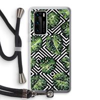 Geometrische jungle: Huawei P40 Transparant Hoesje met koord
