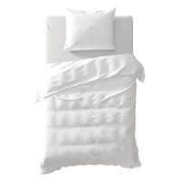 Yellow Taku dekbedovertrek - 1-persoons (140x200/220 cm + 1 sloop) - Linnen / Percal katoen - Wit - thumbnail