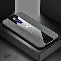 Voor OPPO A9 XINLI stiksels doek Textue schokbestendig TPU beschermhoes (grijs)