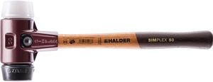 Halder Kunststofhamer | lengte 330 mm hoofd-d. 40 mm | middelhard hout | rubber zwart/superplastic wit | 1 stuk - 3027.040 3027.040